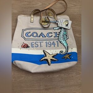 Coach x Pierre Le-Tan Seahorse Beach canvas Tote